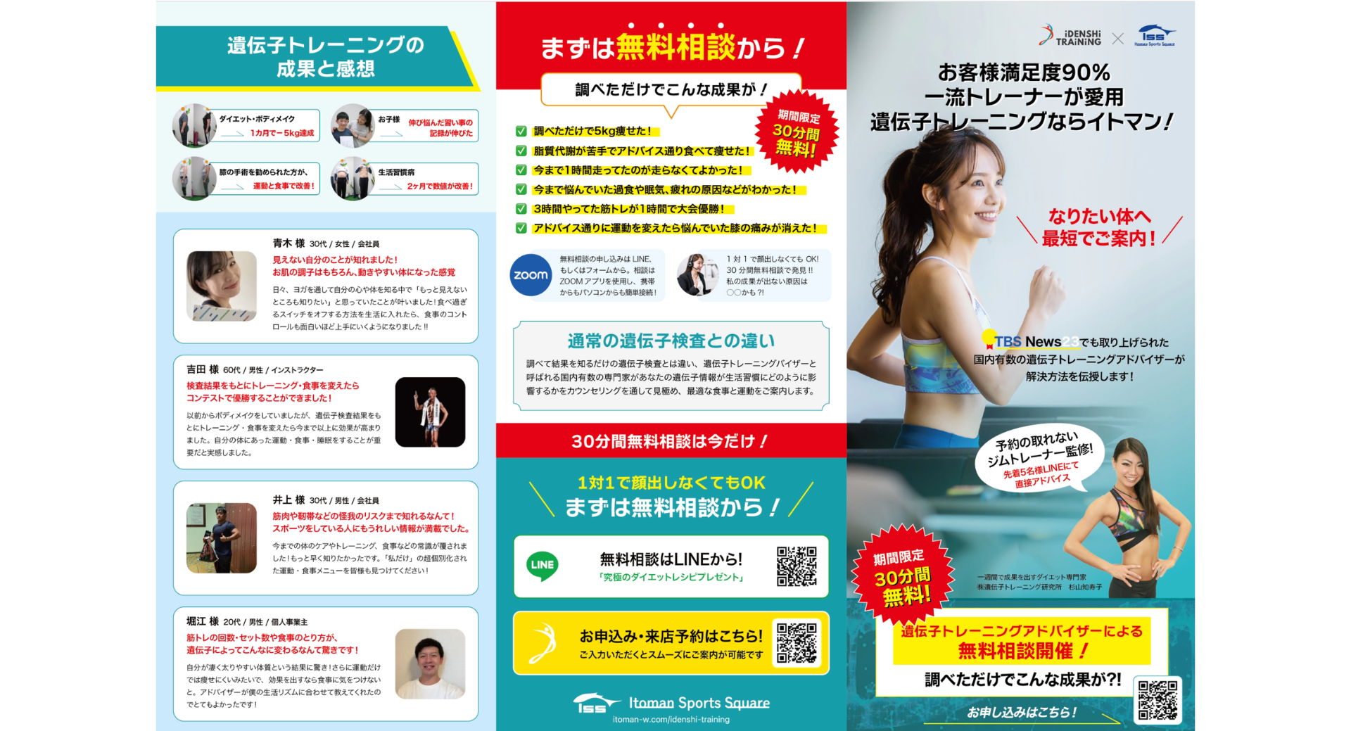 [ヘルスケア/フィットネス] 株式会社遺伝子トレーニング研究所様｜3つ折りチラシ制作 施工写真
